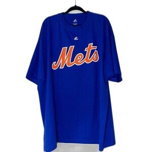Majestic T-Shirt Men's Size 2XT-Tall Blue Orange New York Mets David Wright #5